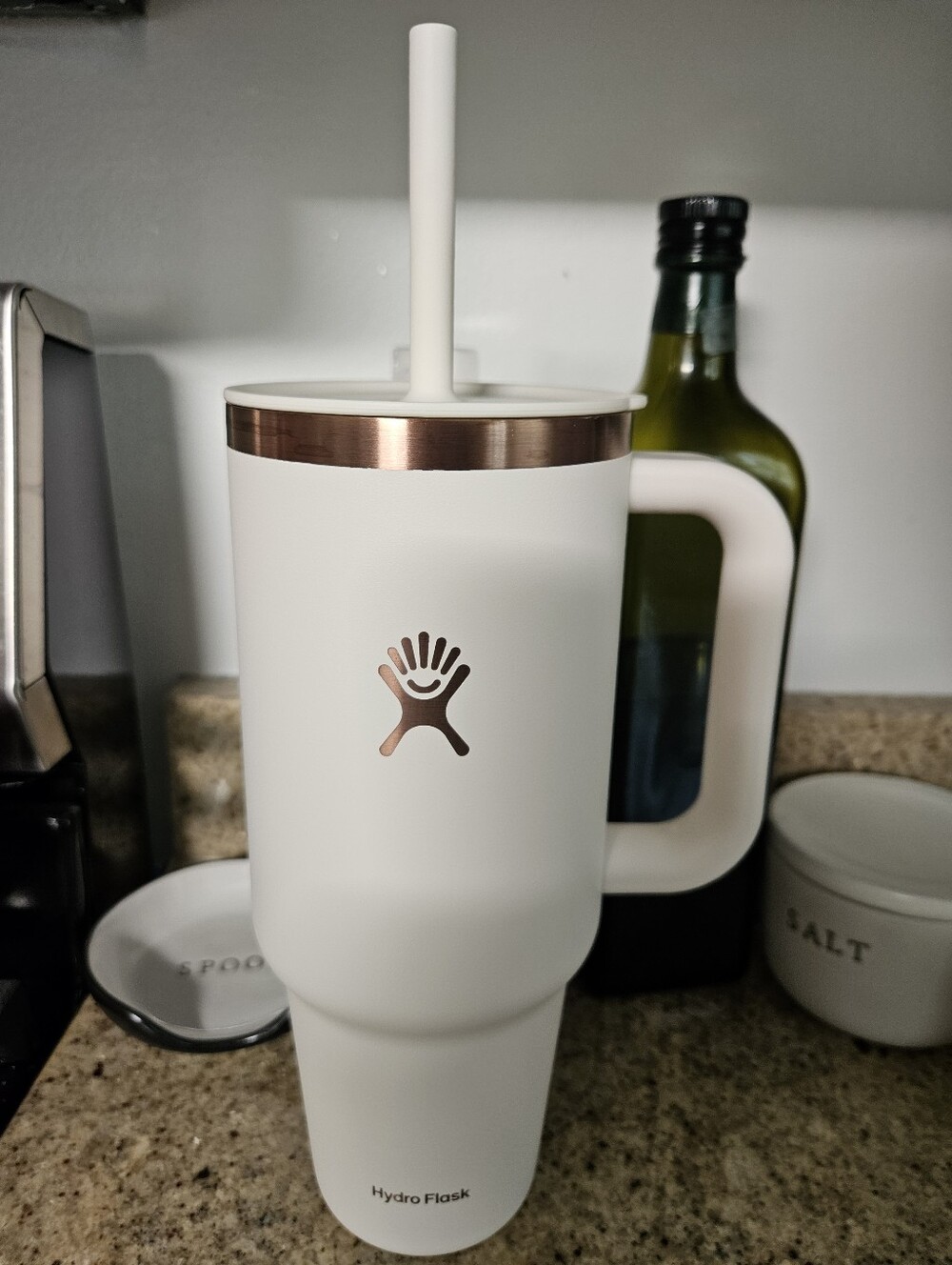 Hydro Flask Ivory Rose Gold Travel Tumbler Limited Edition Water Bottle